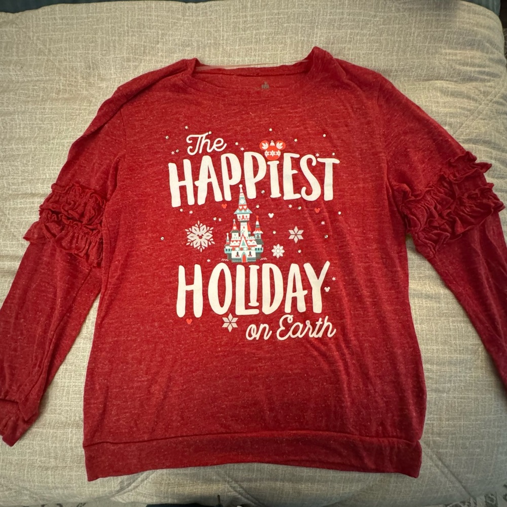 Disney Red Holiday Sweatshirt